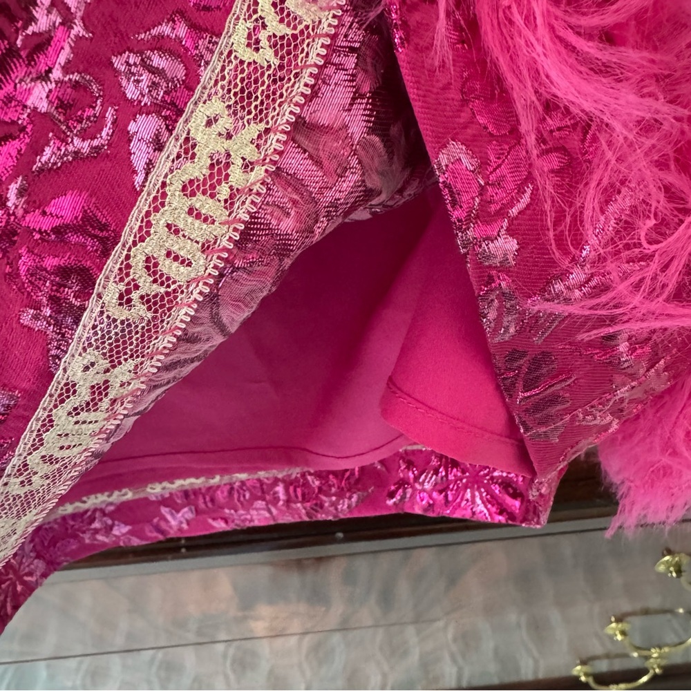 NWT Lilly Pulitzer Charmain Mini Skirt Pink Petal Party Metallic Size 8 - Picture 14 of 15